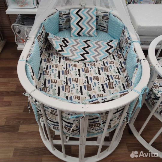 Постельное белье в детскую кроватку овал круг