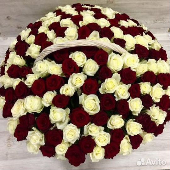 Корзина из 101 розы Цветы Владимир