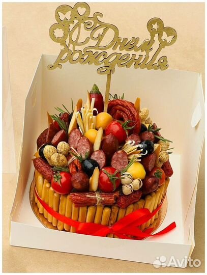 Бенто торт из закусок /Мужской букет