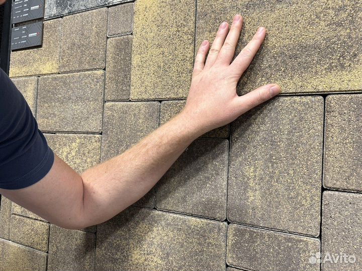 Тротуарная плитка брусчатка 100.200.60 серая