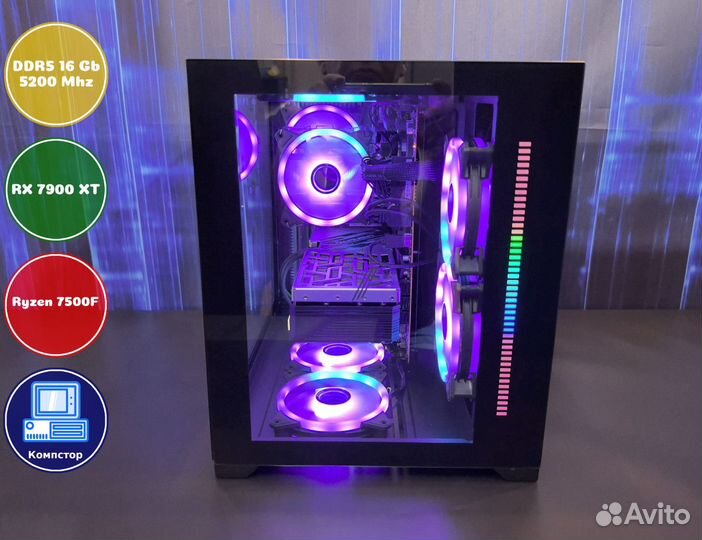 Собранный компьютер AMD7500F-RX7900XT-16DDR5-NKW4261