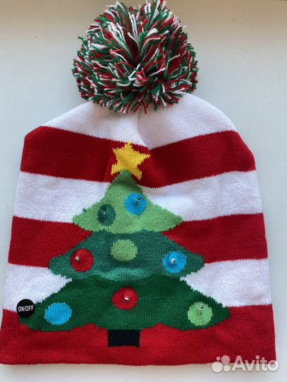 Новогодняя шапка с огоньками