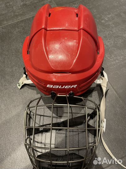 Хоккейный шлем красный bauer reakt 75 размер s