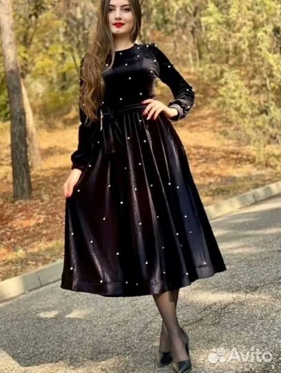 Платье бархатное (size-46/48/50/52/54/56)