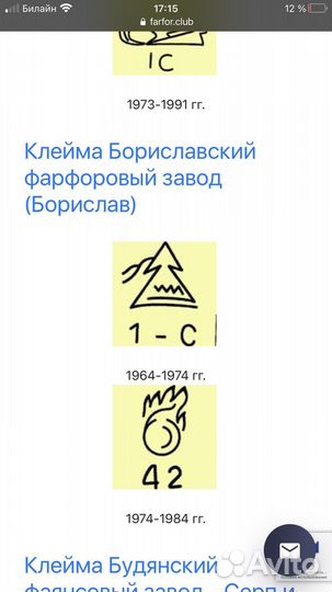 Сервиз чайный Бориславский фз 6п