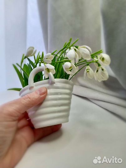 Подснежники из холодного фарфора