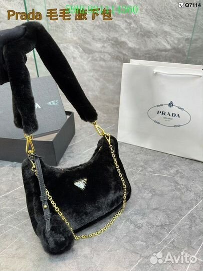 Сумка женская с мехом prada