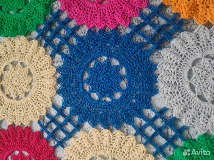 Плед вязаный,ручная работа