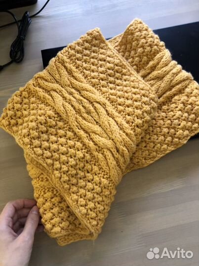 Шарф снуд желтый