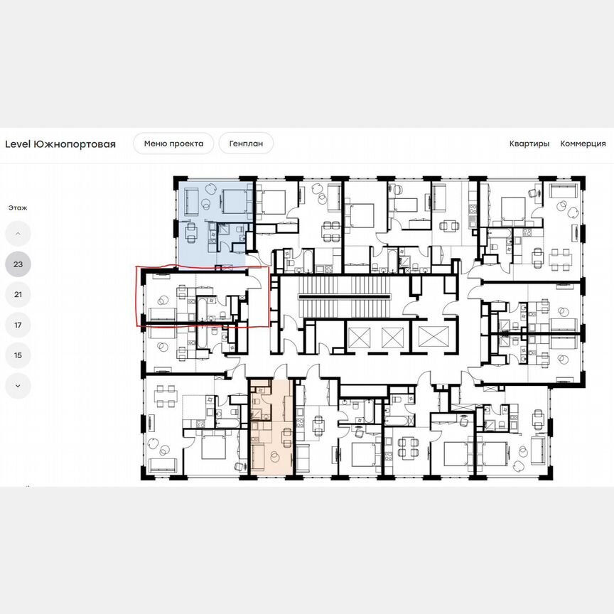 Апартаменты-студия, 21,8 м², 23/23 эт.