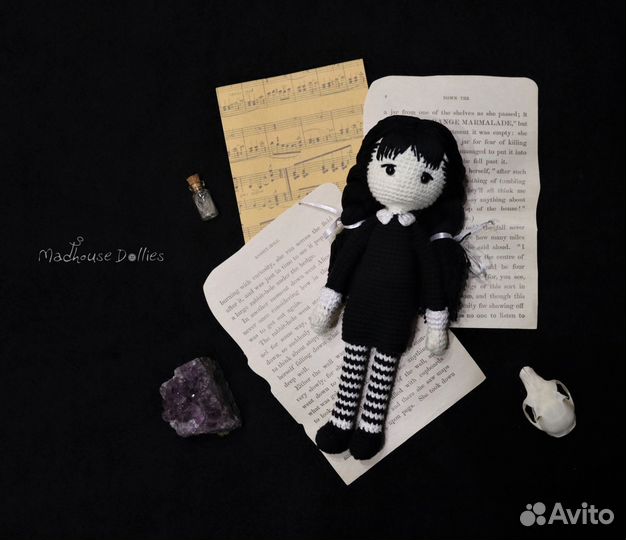 Вязаная кукла Уэнсдей/Венсдей/Уэнздей Аддамс