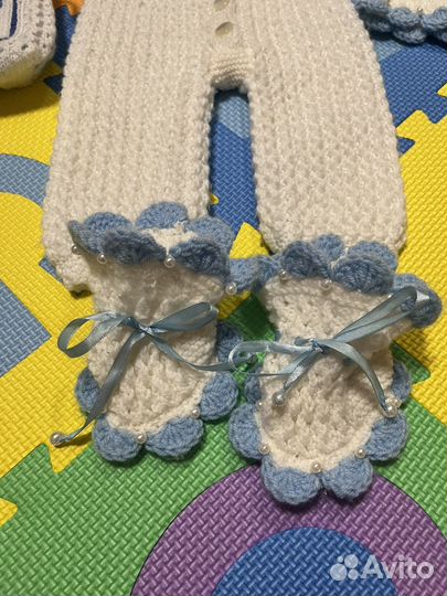 Зимний вязаный комбинезон