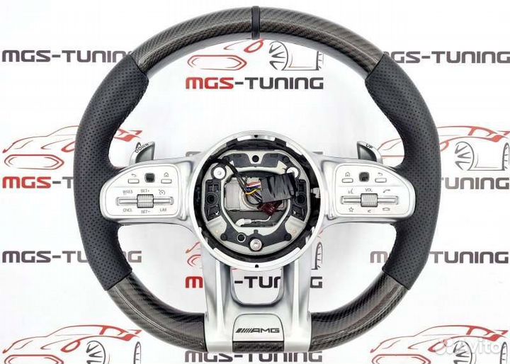 Руль 63 AMG подогрев Mercedes S W222/C217 карбон