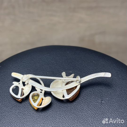 Винтажная Брошь С Камнями Яблоки Ретро