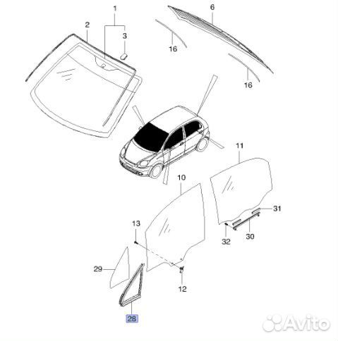 Уплотнитель форточки передней двери Спарк М200