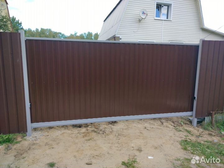 Откатные ворота под ключ с доставкой и установкой