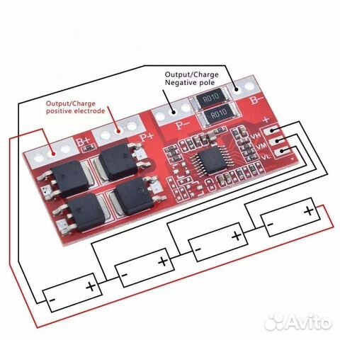 BMS 3S 4S Li ion аккумулятор