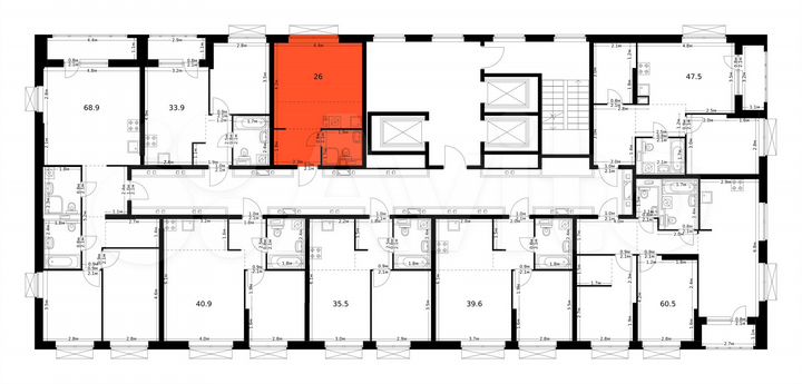 Квартира-студия, 26 м², 22/26 эт.