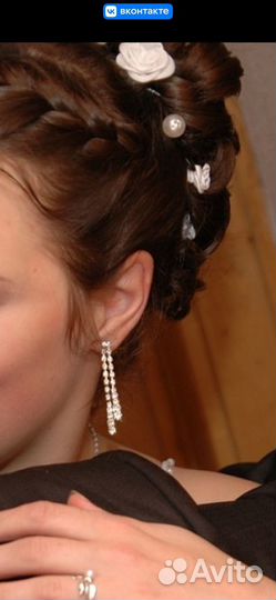 Колье, серьги свадебные, свадебный комплект