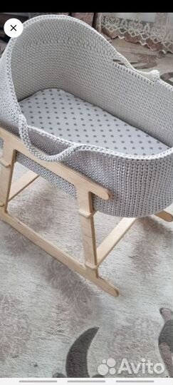 Вязаная люлька колыбелька для новорожденного