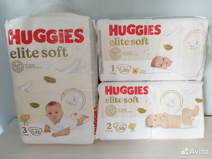 Подгузники huggies elite soft 1, 2 и 3