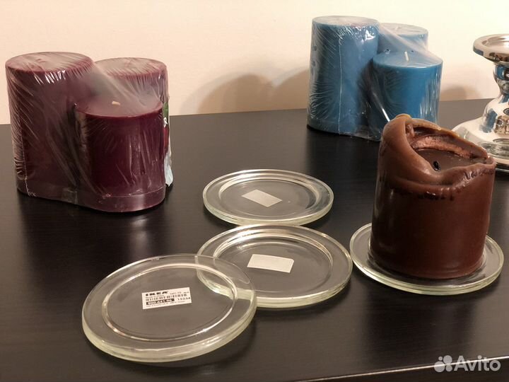 Подсвечники IKEA 4 шт стекло