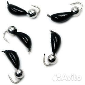 Мормышка безнасадочная Банан черный 4мм (1г) шари