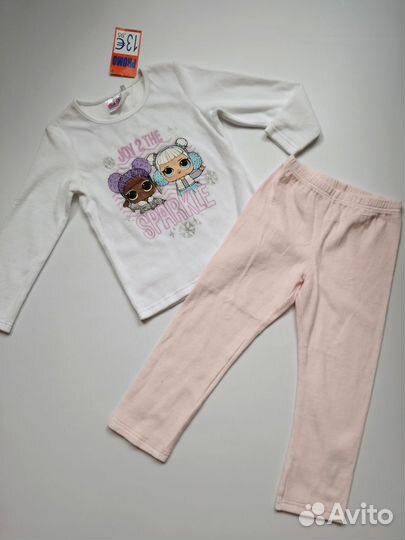 Теплая велюровая пижама для девочки 116 см