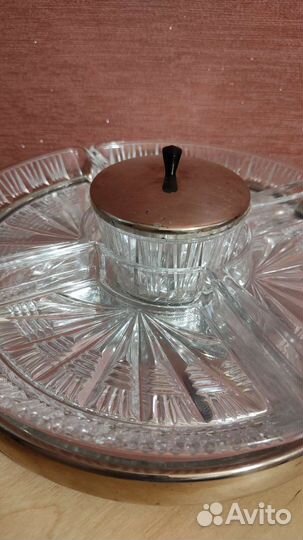 Хрустальная менажница СССР