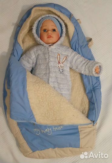 Конверт вкладыш в коляску зимний на овчине