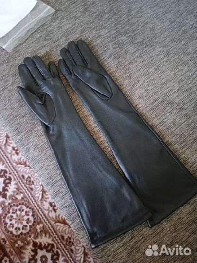 Перчатки кожаные длинные