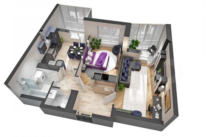 2-к. квартира, 61 м², 10/21 эт.