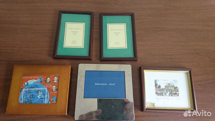 Фоторамки разных размеров. Дерево, Металл Пластик