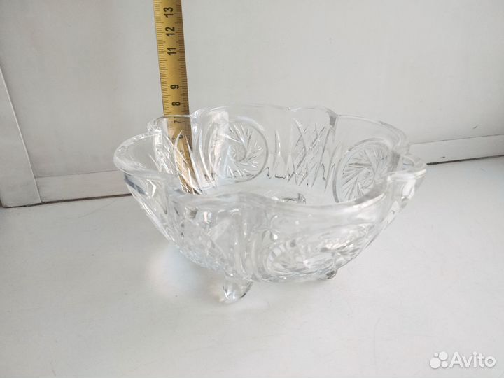 Вазочка ваза на ножках, хрусталь СССР