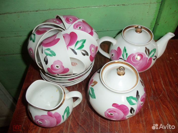 Коллекционный фарфор сервиз Песочное 1960е годы