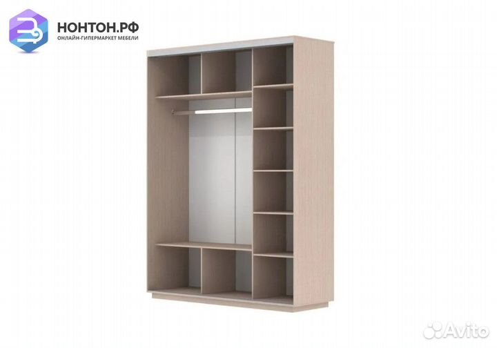 Шкаф-купе Нонтон 3-дверный дуб молочный / орхидея