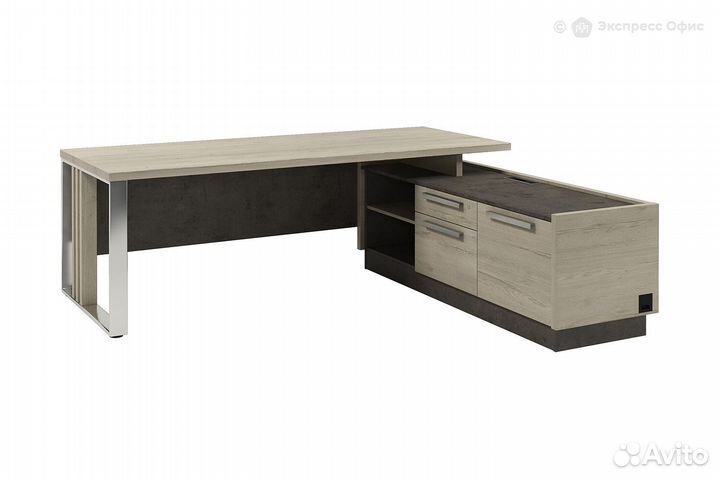 Стол для руководителя с опорной тумбой и металлической опорой, правый Vestar Z-422пр.1000