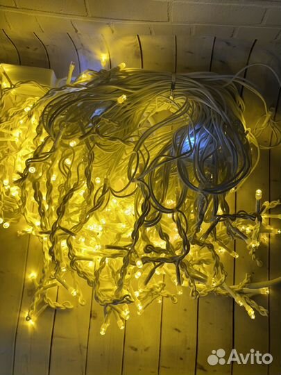 Гирлянда уличная бахрома 25 м новая