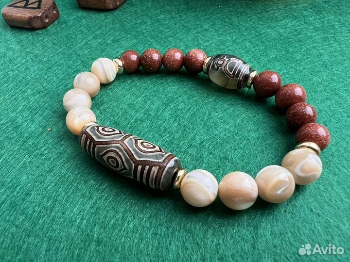 Браслет с Дзи 6 глаз Черепаха и Богатсво