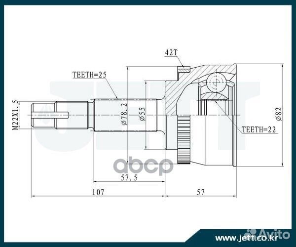 ШРУС внешний jett V41-1159 ABS V41-1159 ABS jett