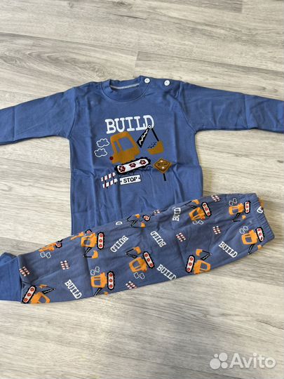 Пижама с экскаватором 80,86,92,98,104,110