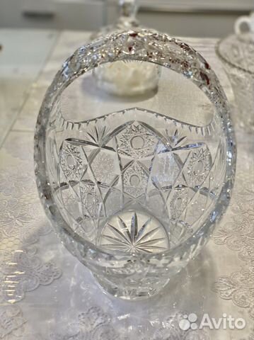 Хрустальная ваза корзина h 25 Богемия