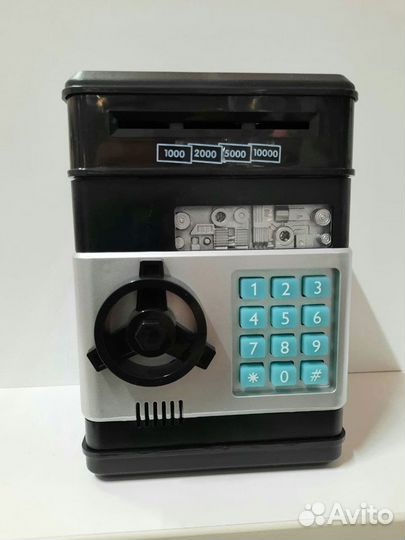 Сейф копилка робот чёрная