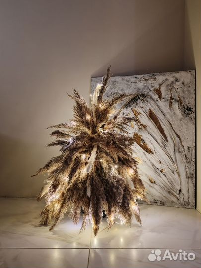 Ель из сухоцветов