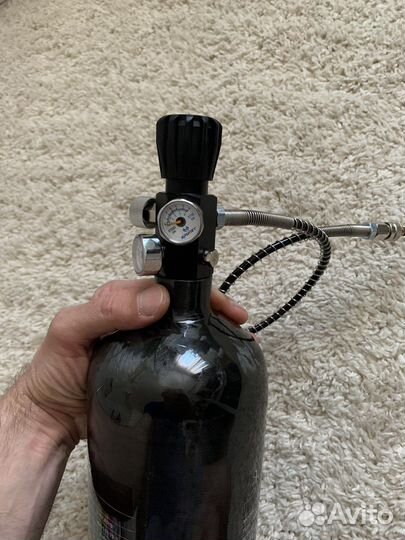 Баллон вд 2л. с вентилем и манометрами для PCP
