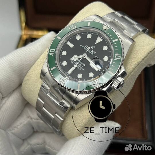 Часы Rolex submariner зеленые безель (904L)