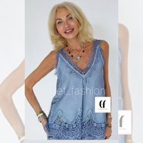 Майка топ с кружевом италия