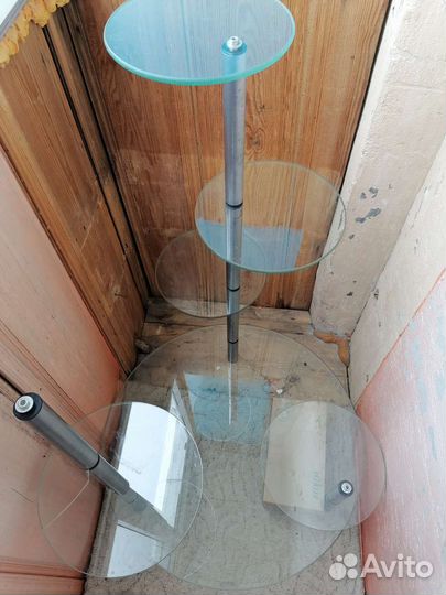 Полка для цветов стеклянная