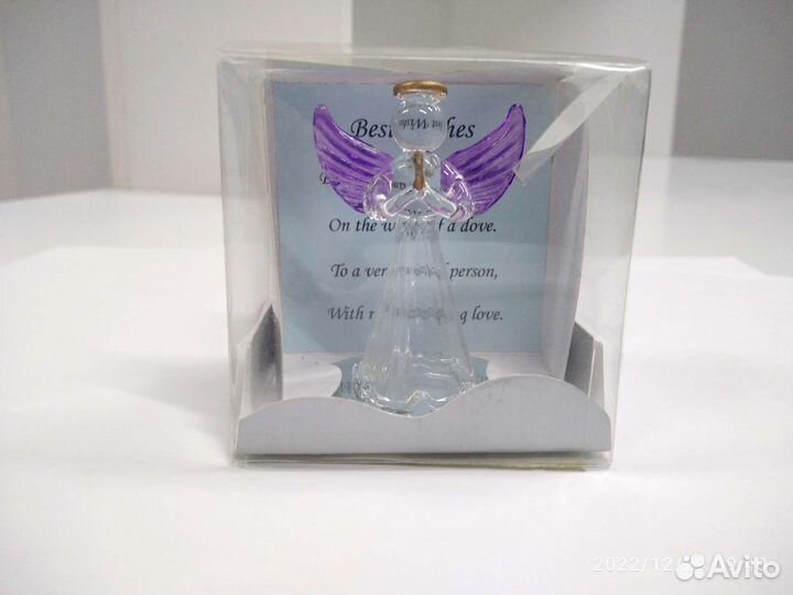 Стеклянный Ангел статуэтка 7 см