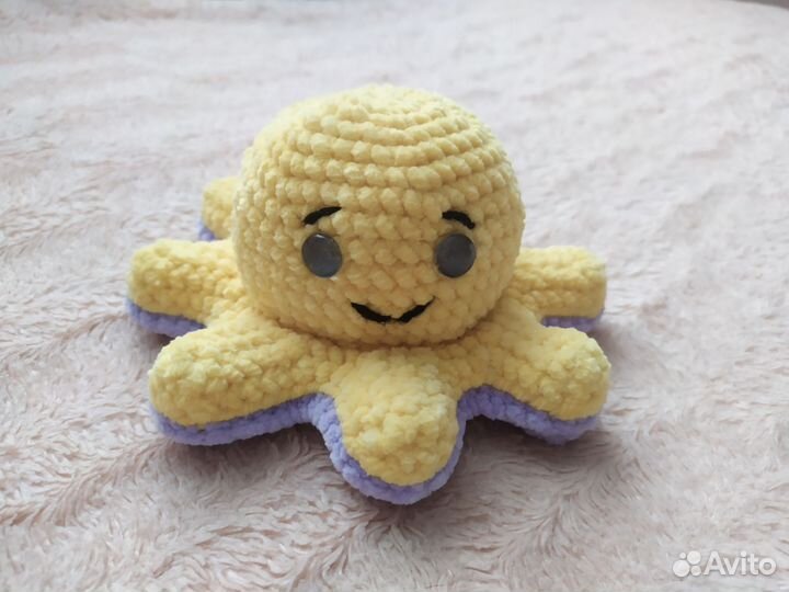Мягкая игрушка ручной работы осьминожка перевертыш